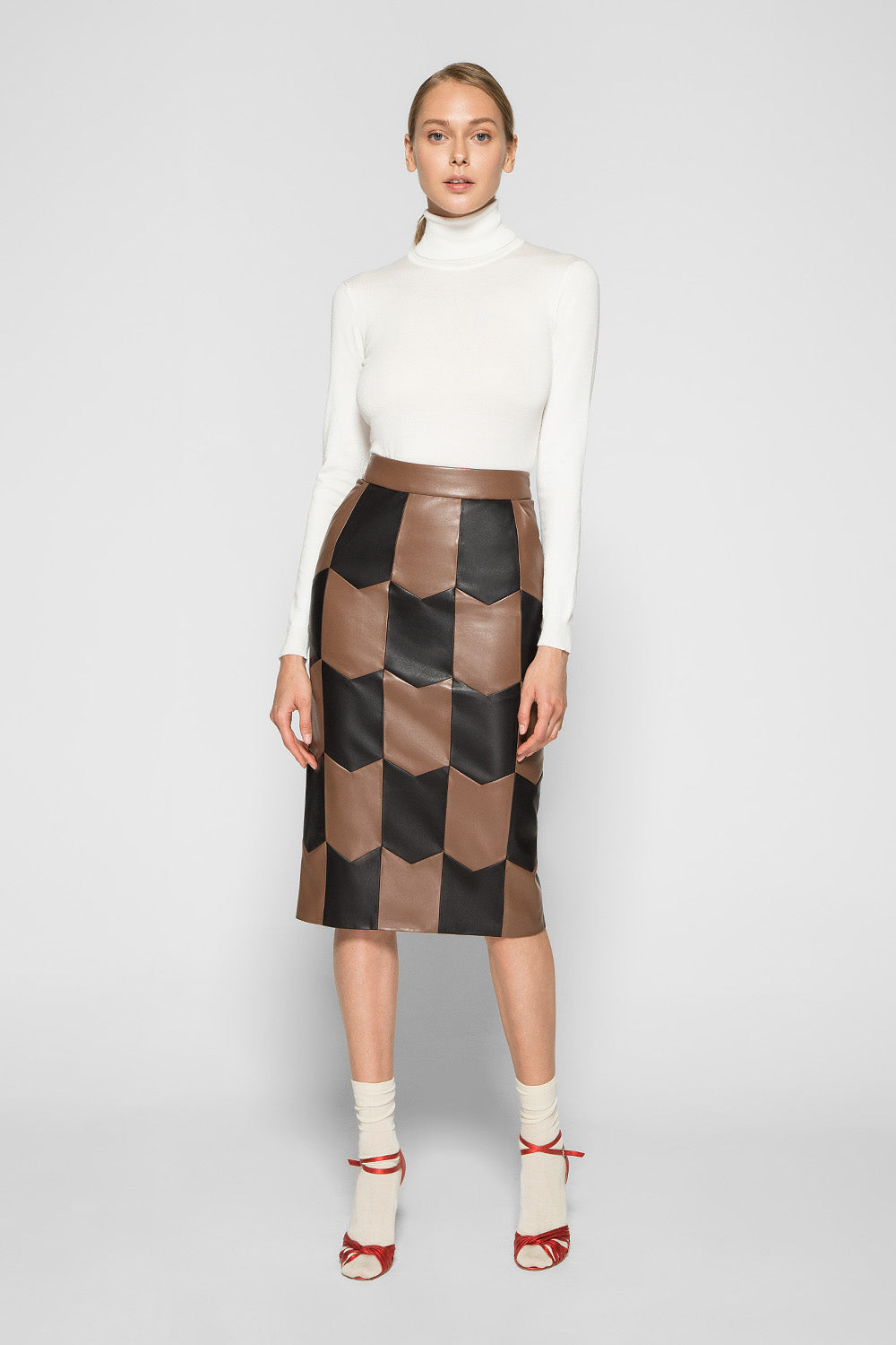 CHEVRON PATCHWORK SKIRT