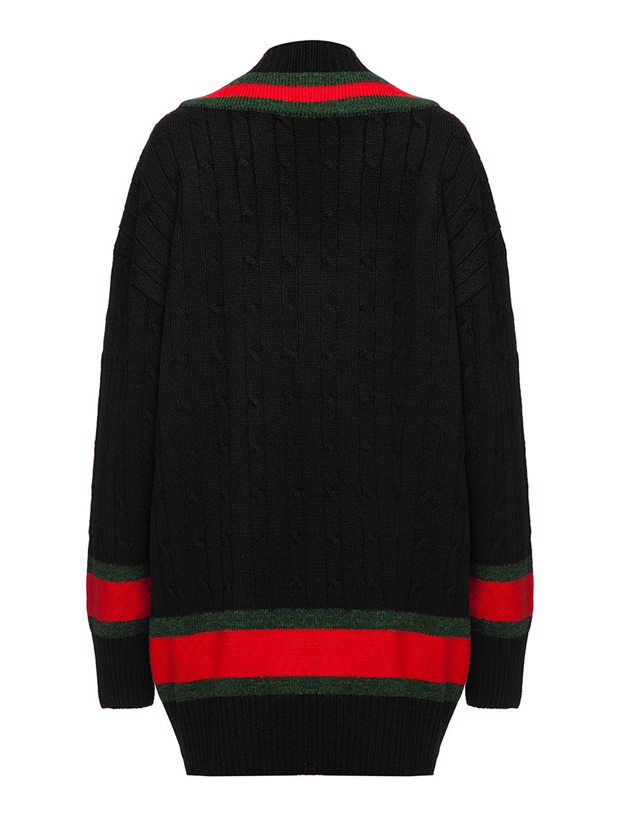 Übergroßer V-Ausschnitt-Pullover
