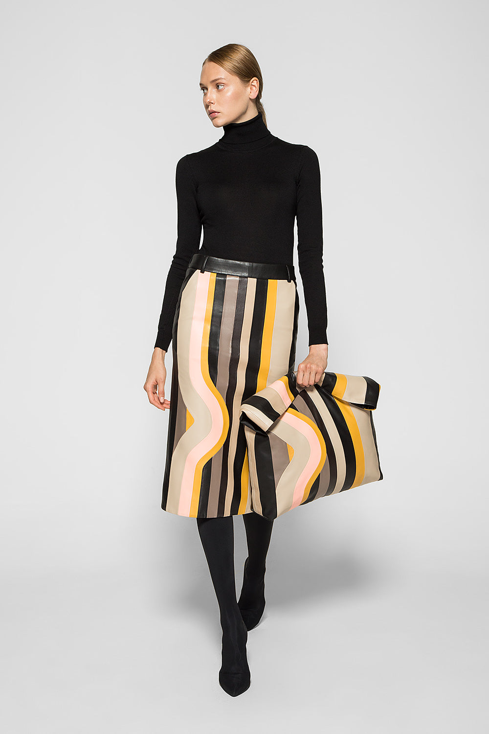 STRIPE PATCHWORK SKIRT