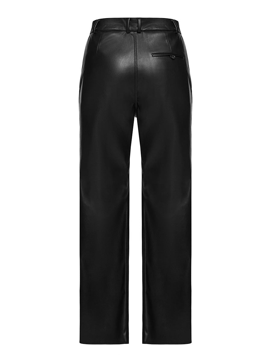 MEDIUM-RISE WIDE-LEG TROUSERS