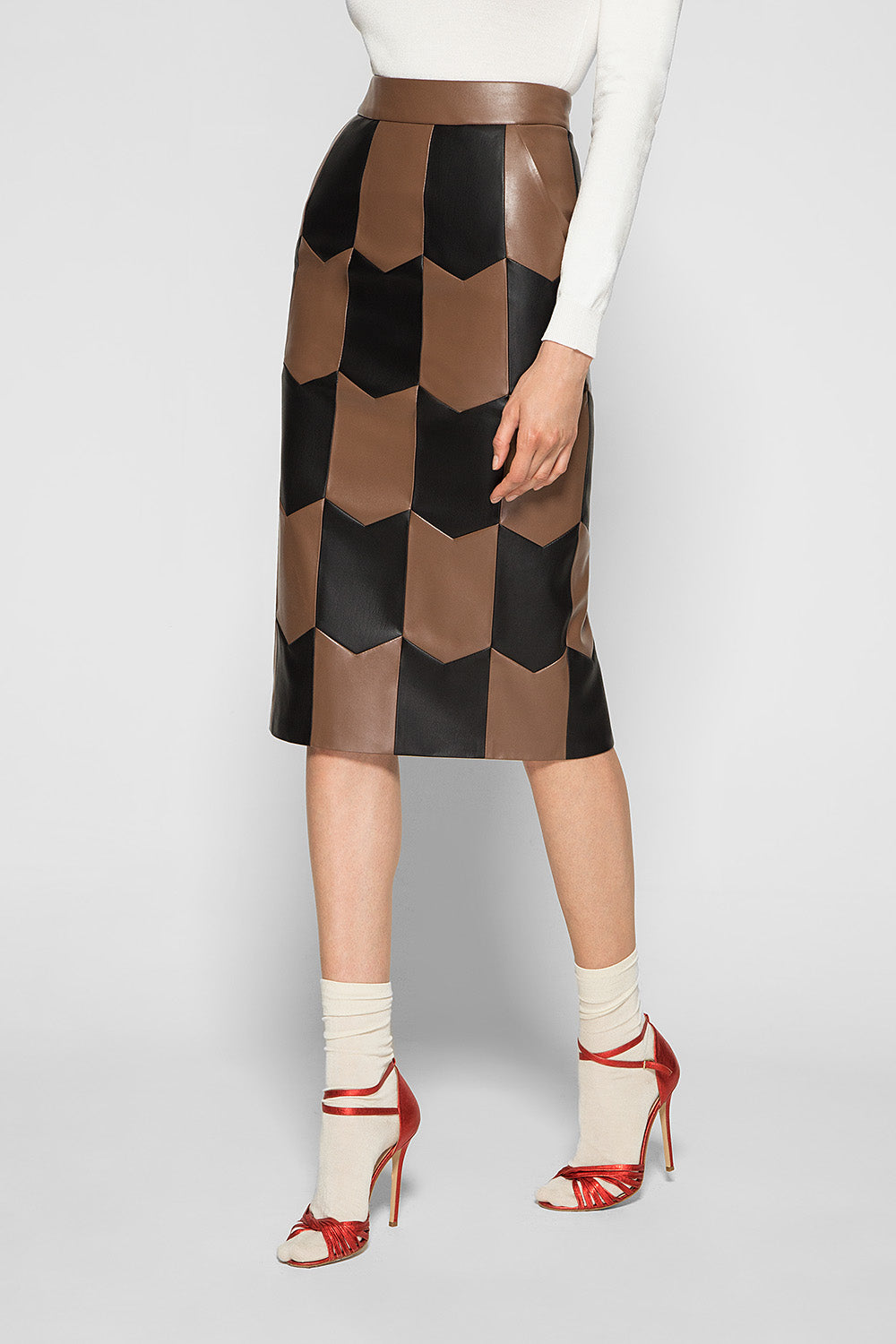 CHEVRON PATCHWORK SKIRT