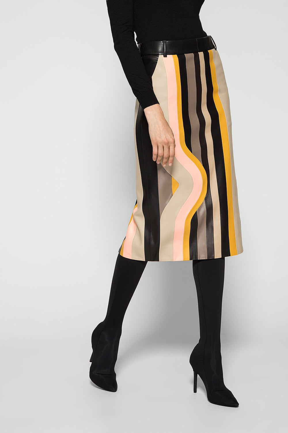 STRIPE PATCHWORK SKIRT