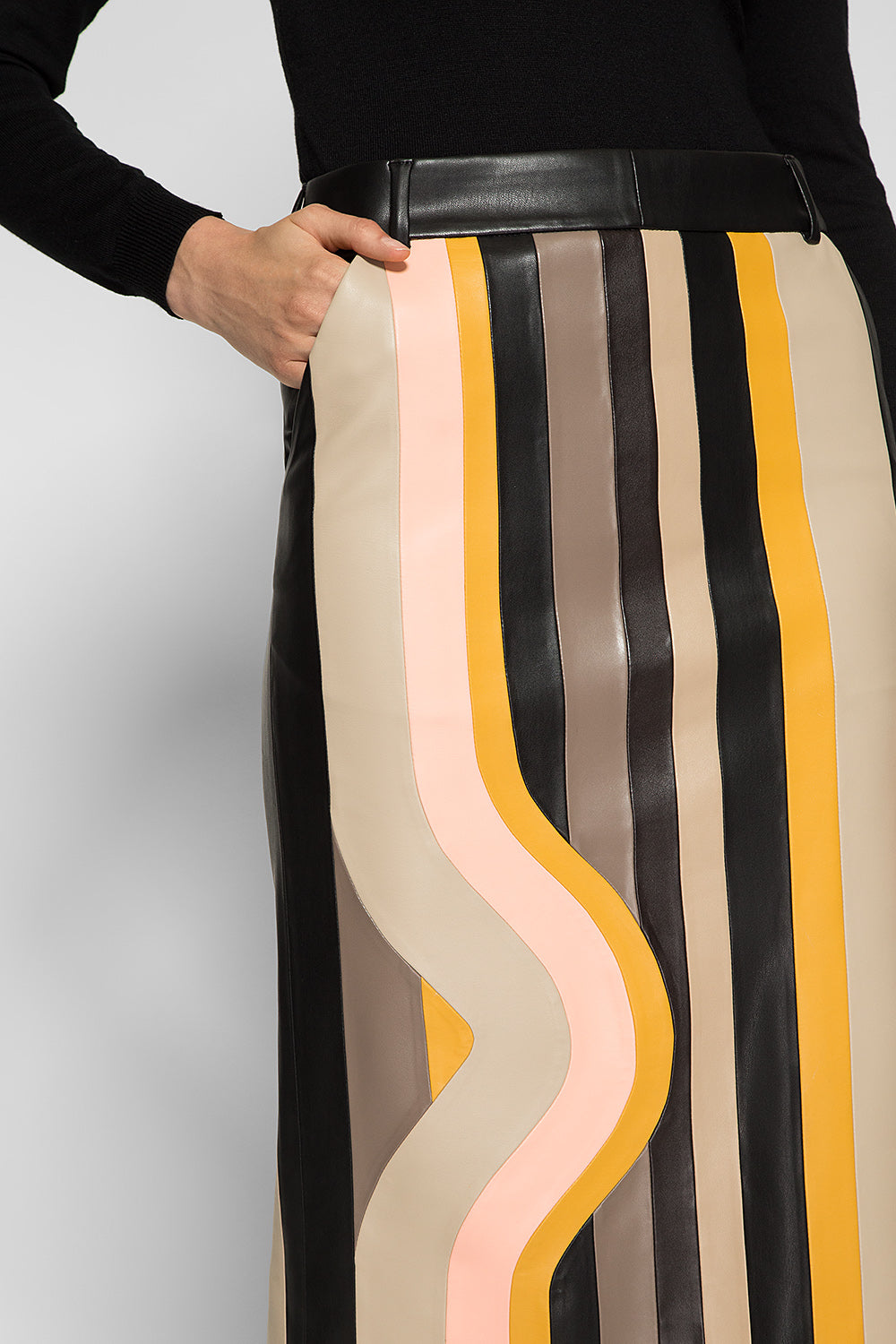 STRIPE PATCHWORK SKIRT