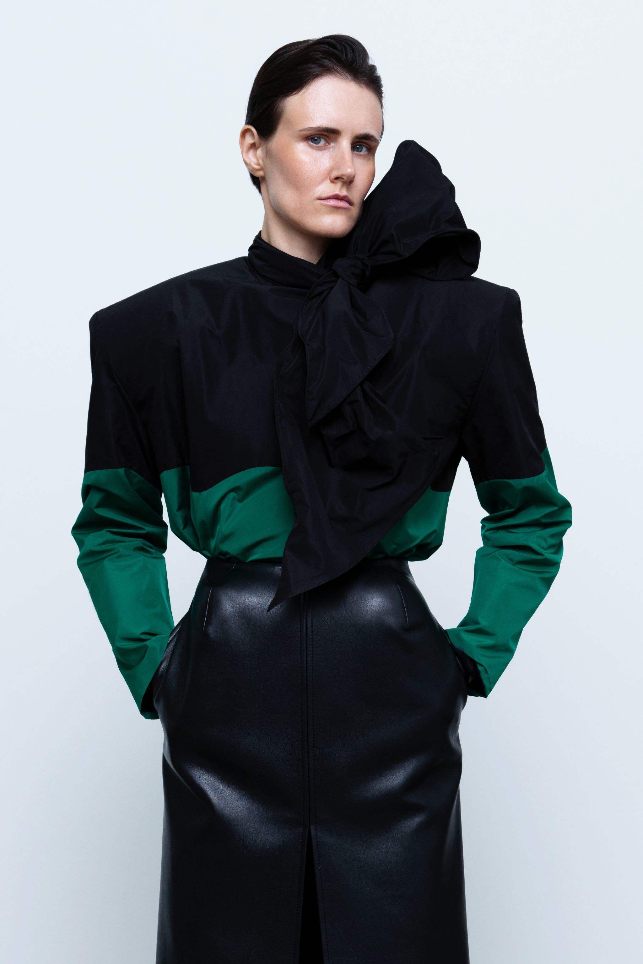 TOP#06 — Blouse with Voluminous Shoulders
