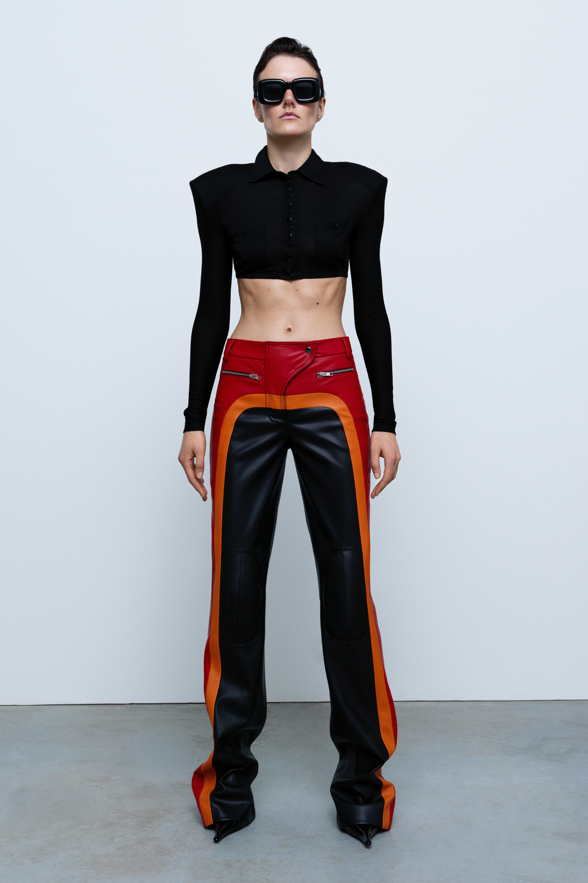 TROUSERS#04 — Faux Leather Patchwork Trousers