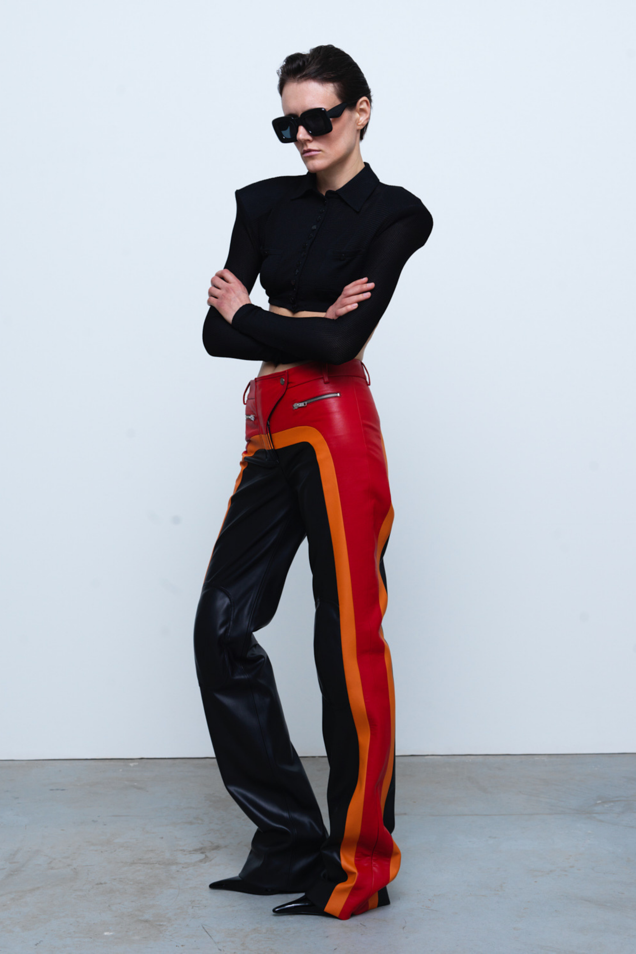 TROUSERS#04 — Faux Leather Patchwork Trousers
