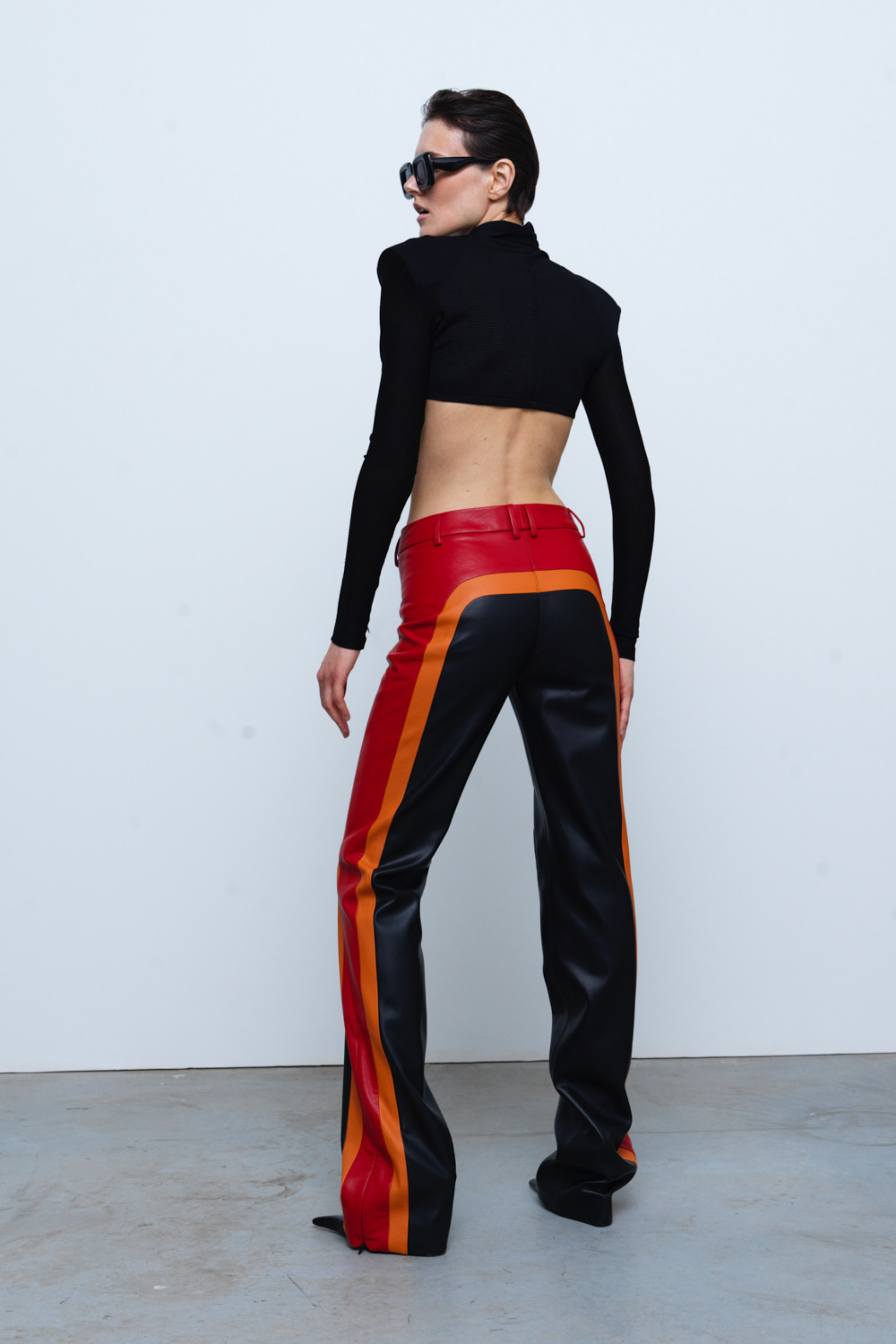 TROUSERS#04 — Faux Leather Patchwork Trousers