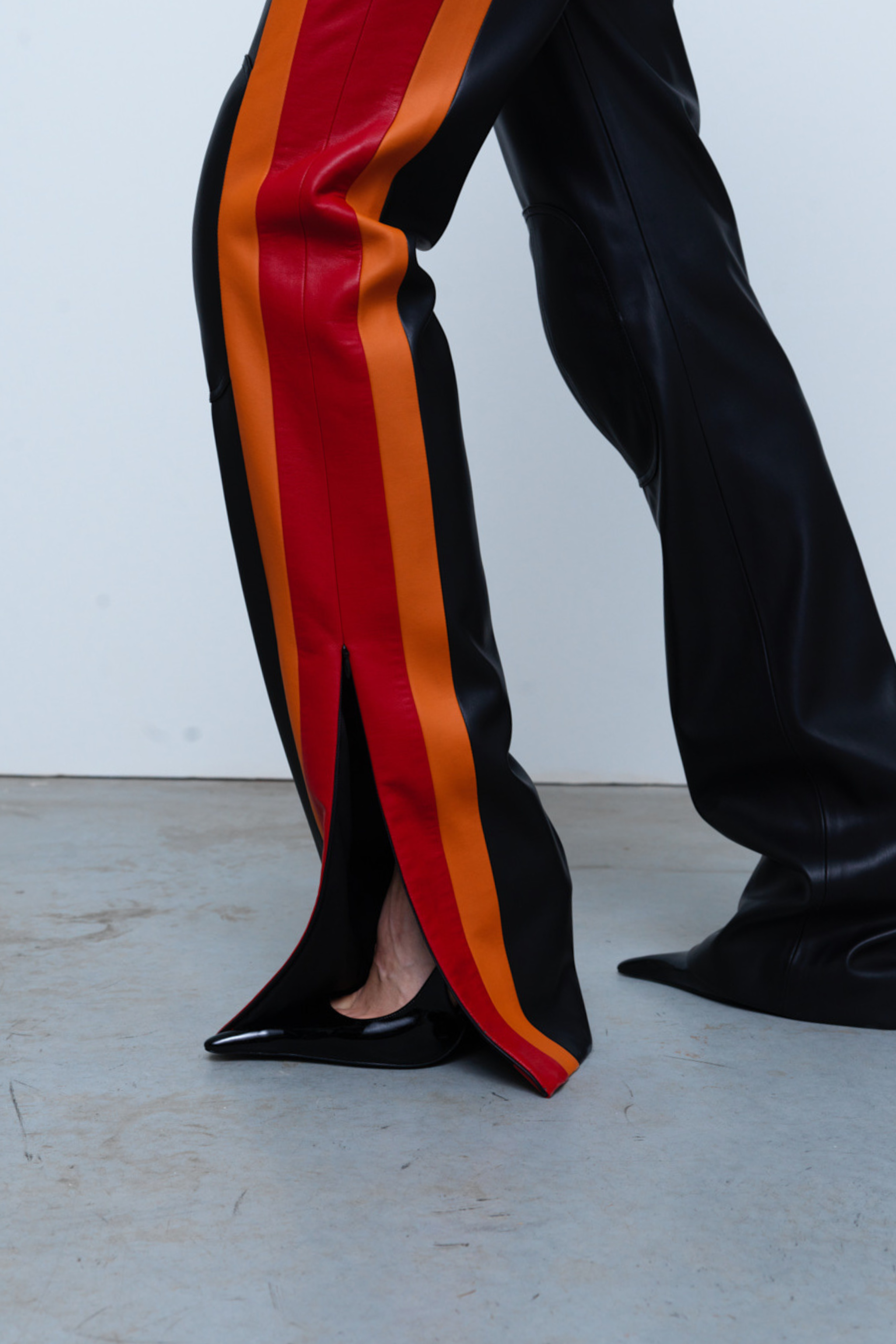 TROUSERS#04 — Faux Leather Patchwork Trousers
