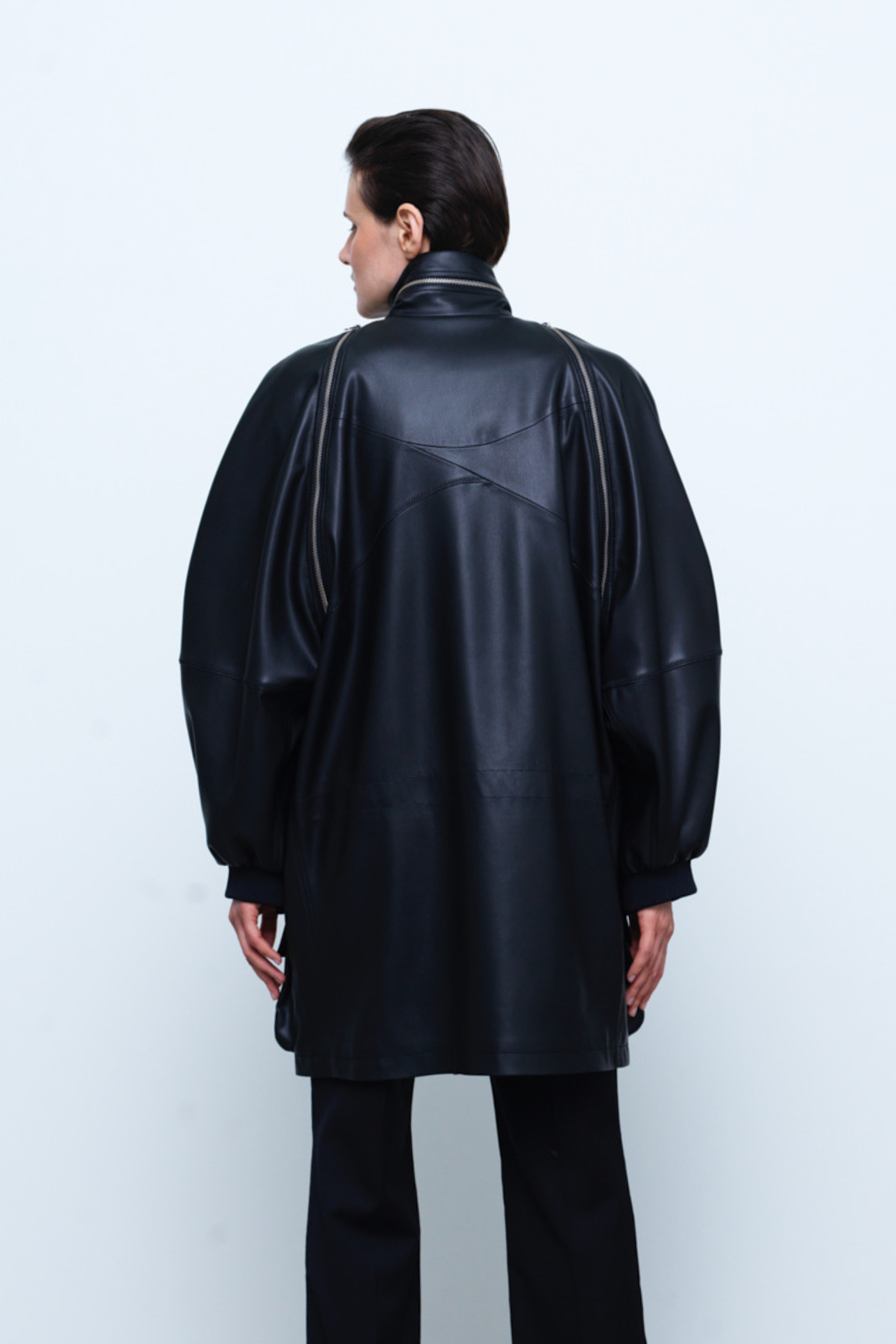 JACKET#06 — Convertible Faux-Leather Jacket