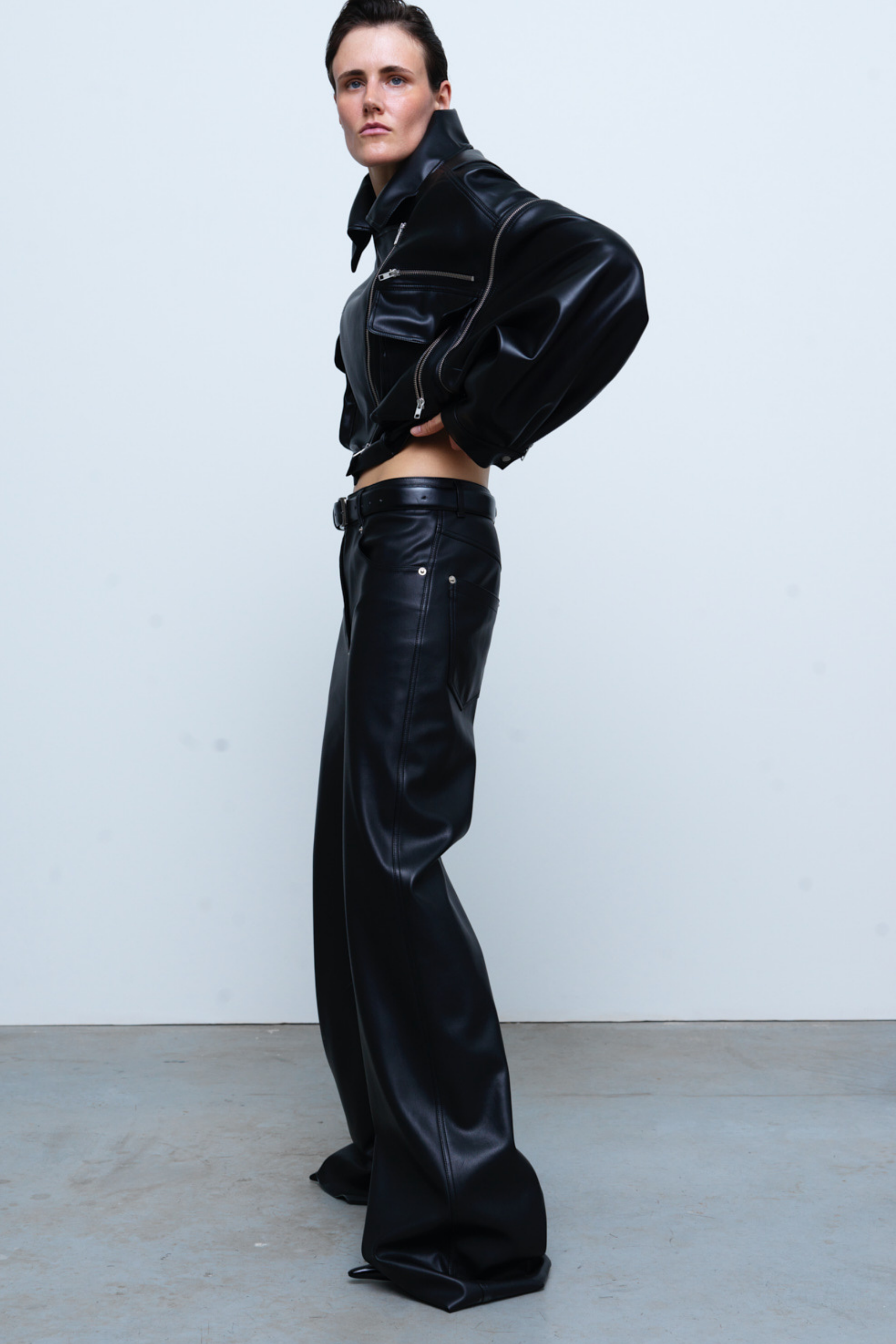 JACKET#09 — Convertible Faux Leather Jacket