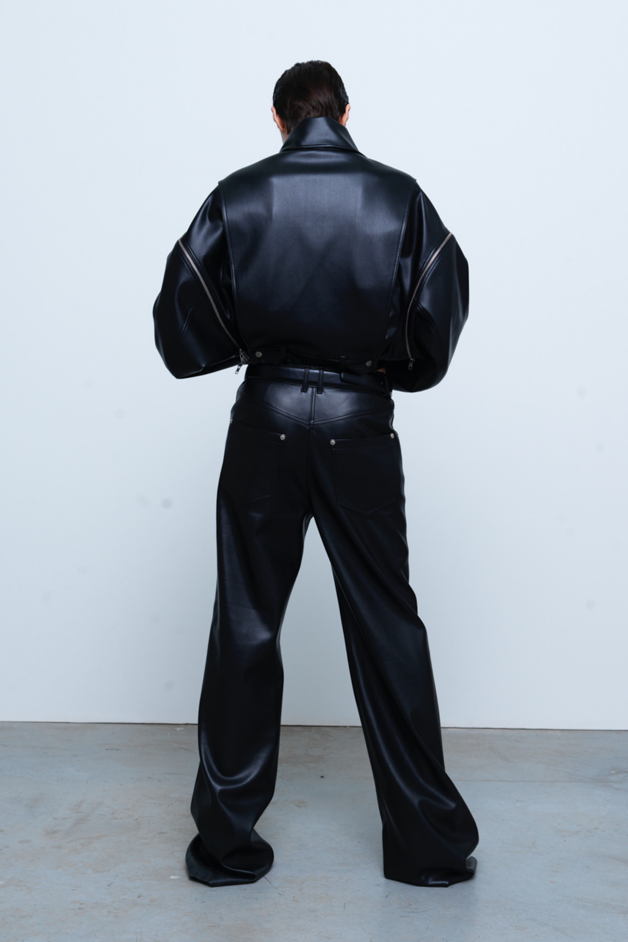JACKET#09 — Convertible Faux Leather Jacket