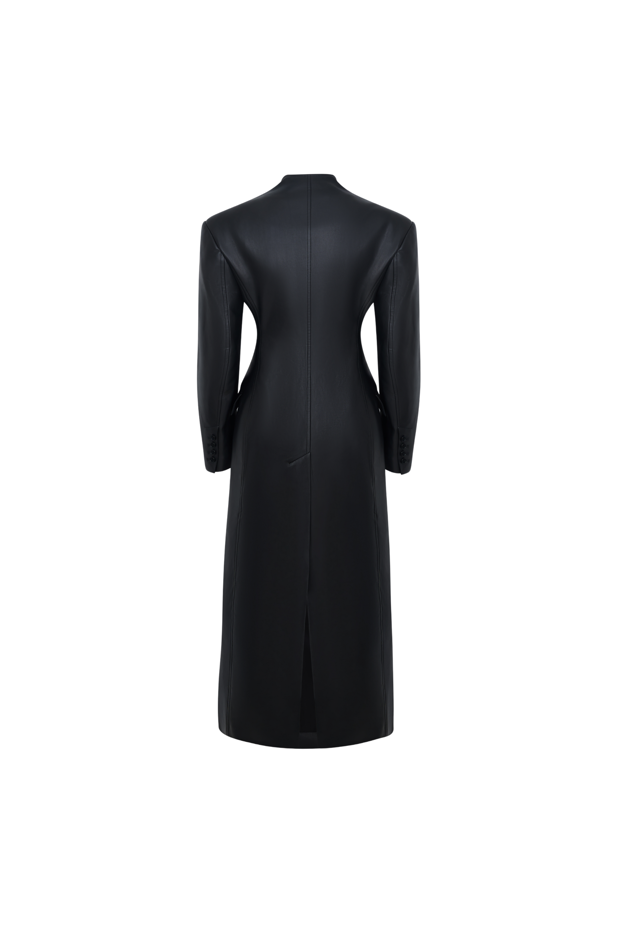 COAT#03 — Hourglass Faux Leather Coat
