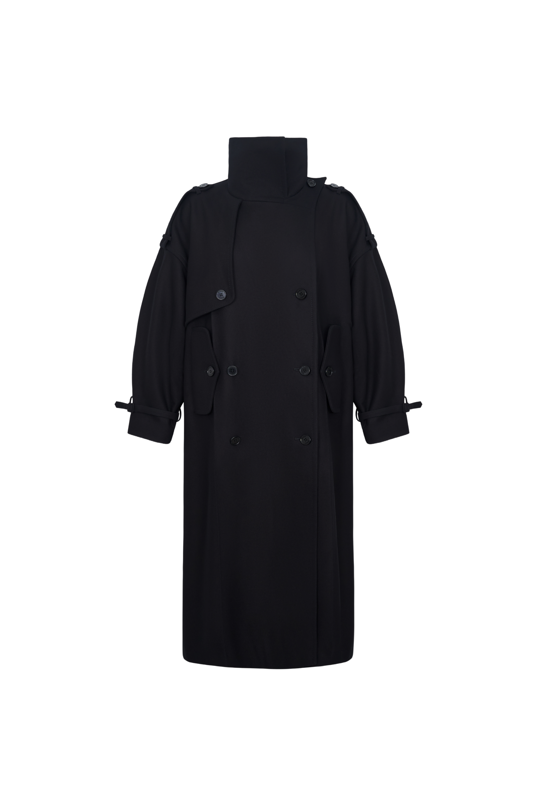 COAT#05 — Funnel Neck Wool Coat