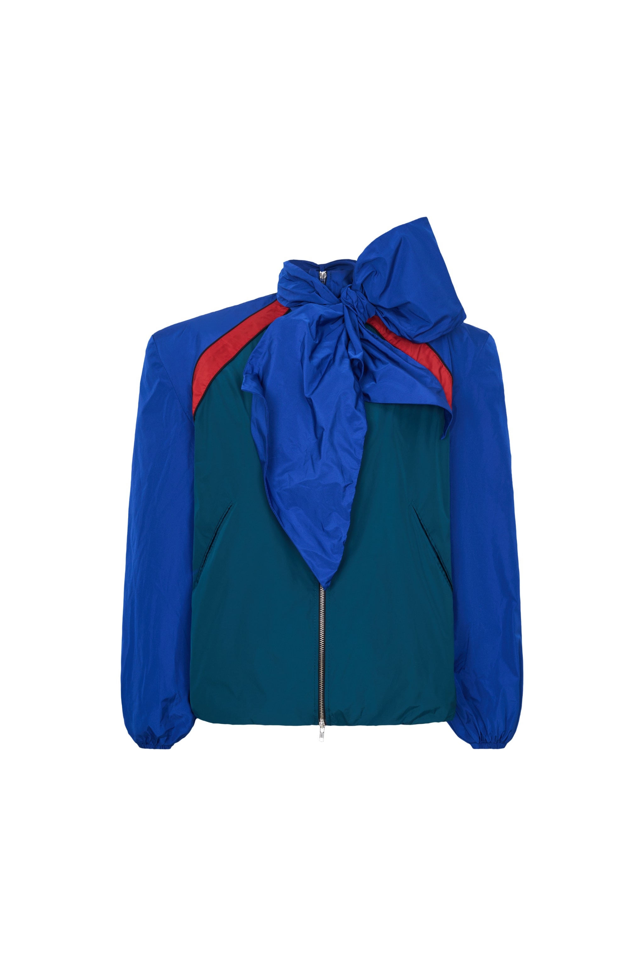 JACKET#12 — Padded Shoulder Jacket with Scarf