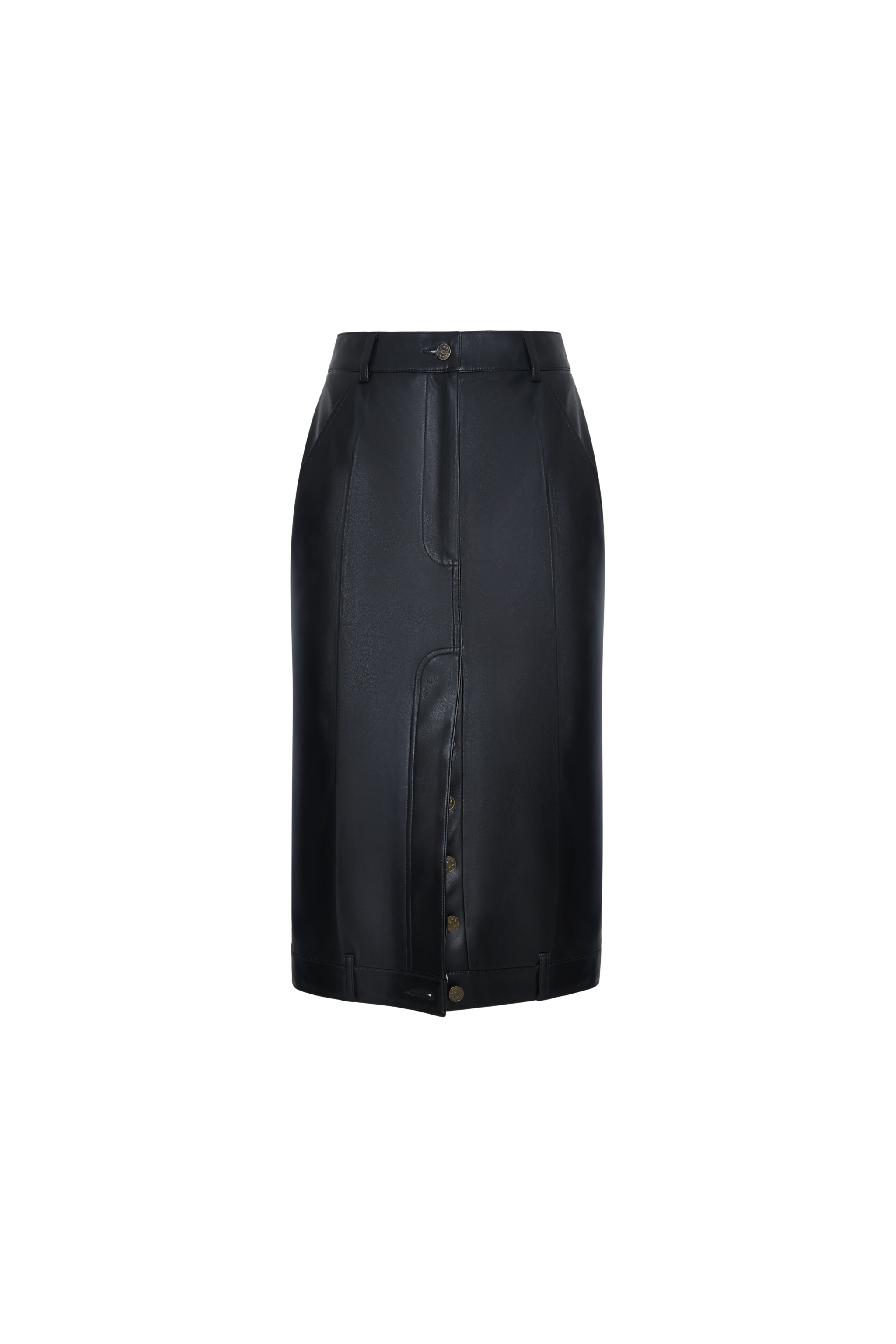 SKIRT#07 — Faux Leather Midi Skirt