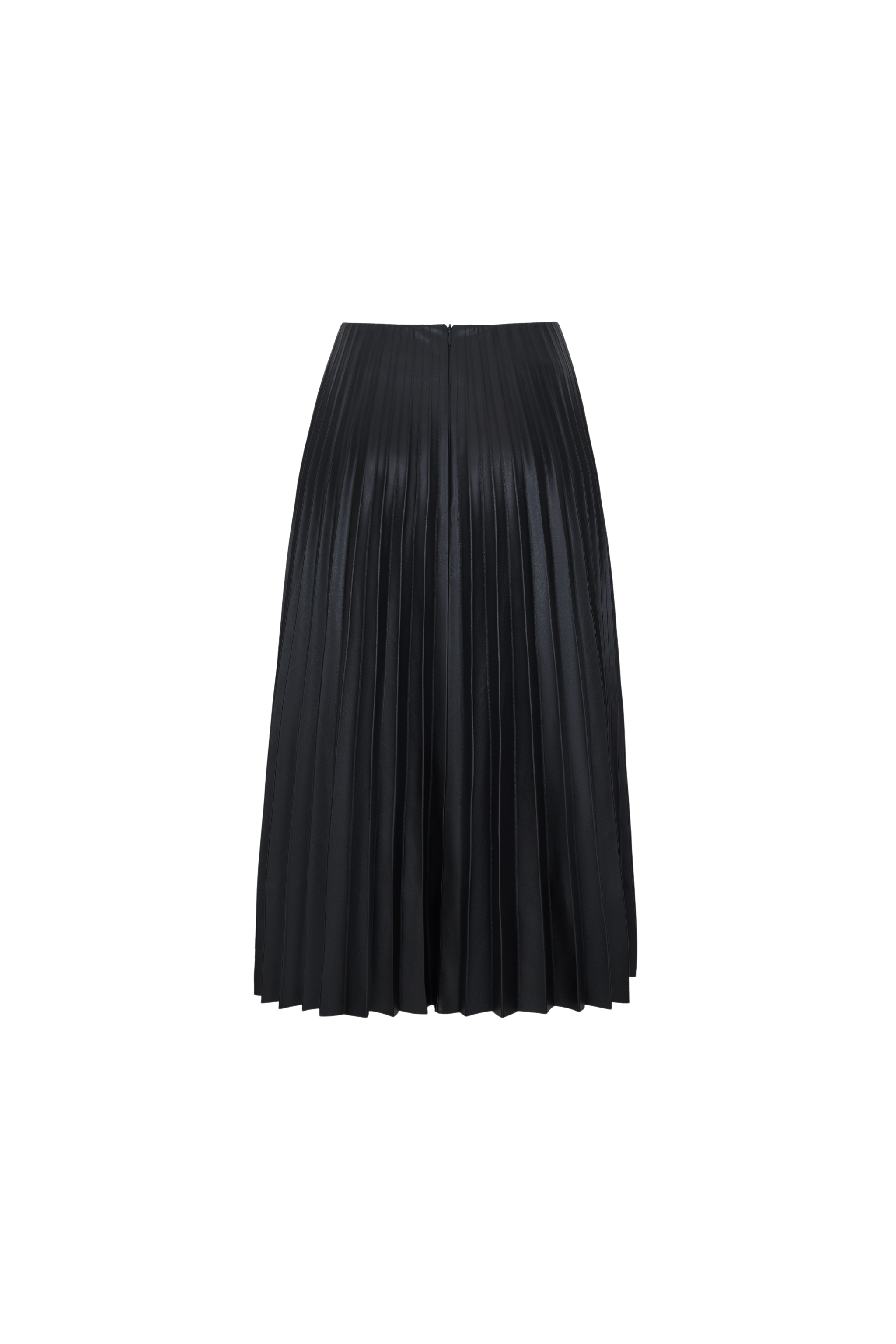 SKIRT#12 — Pleated Faux Leather Midi Skirt