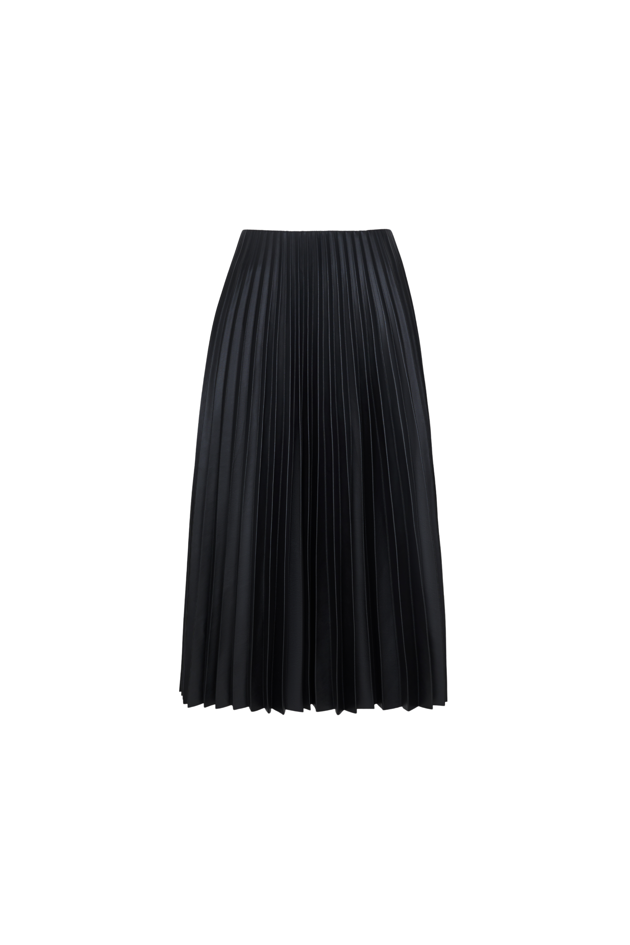 SKIRT#12 — Pleated Faux Leather Midi Skirt