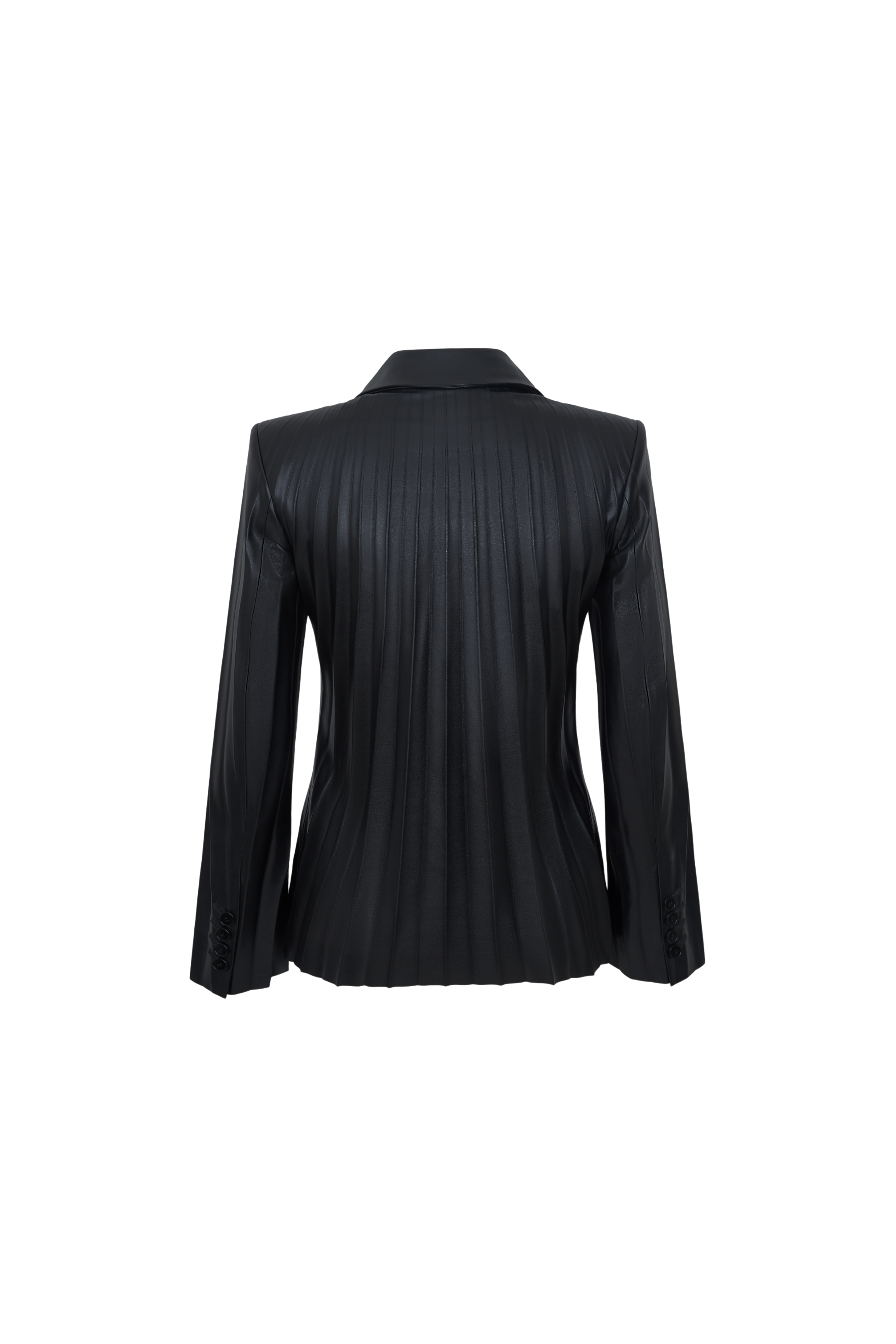 TOP#13 — Pleated Faux Leather Shirt