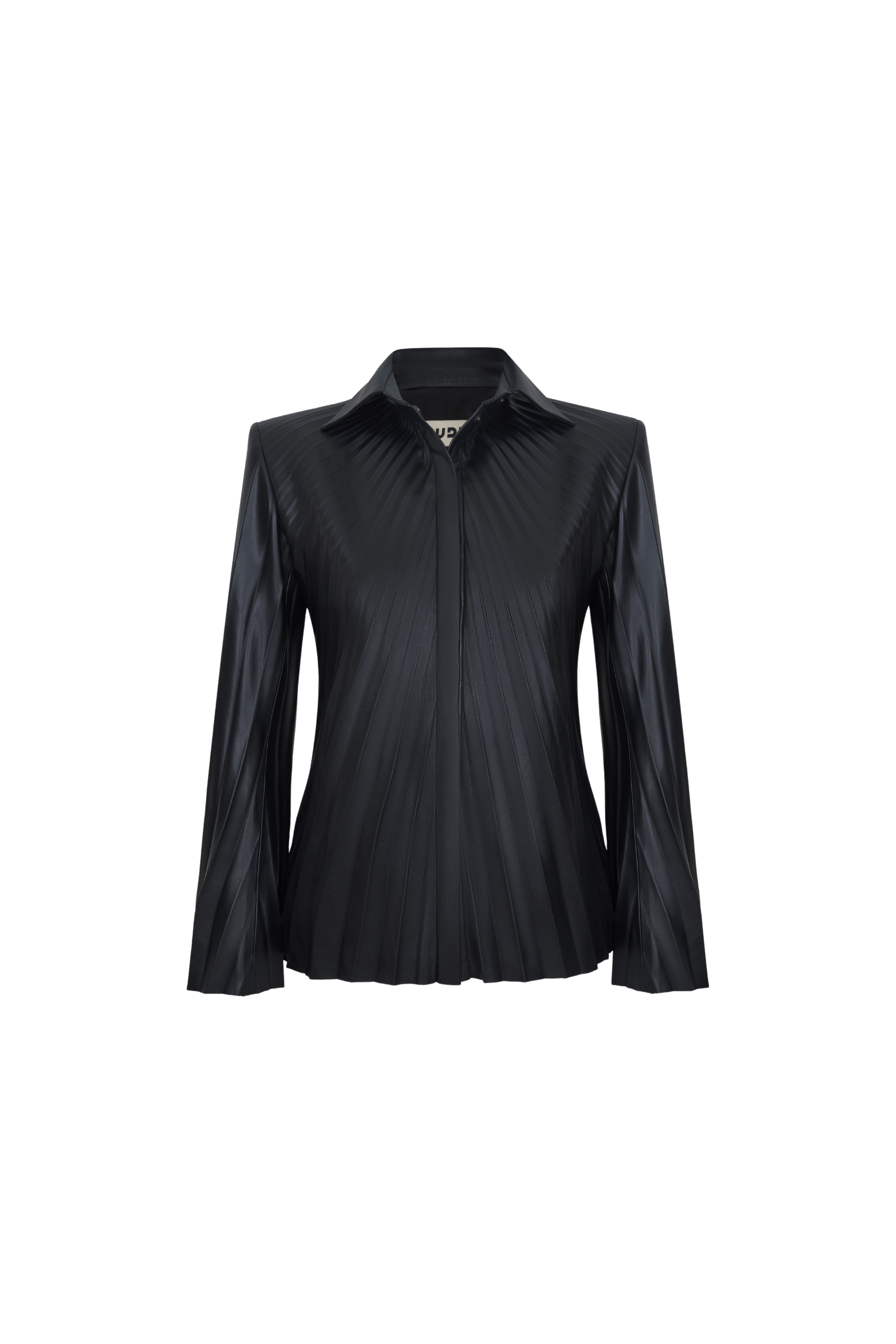 TOP#13 — Pleated Faux Leather Shirt