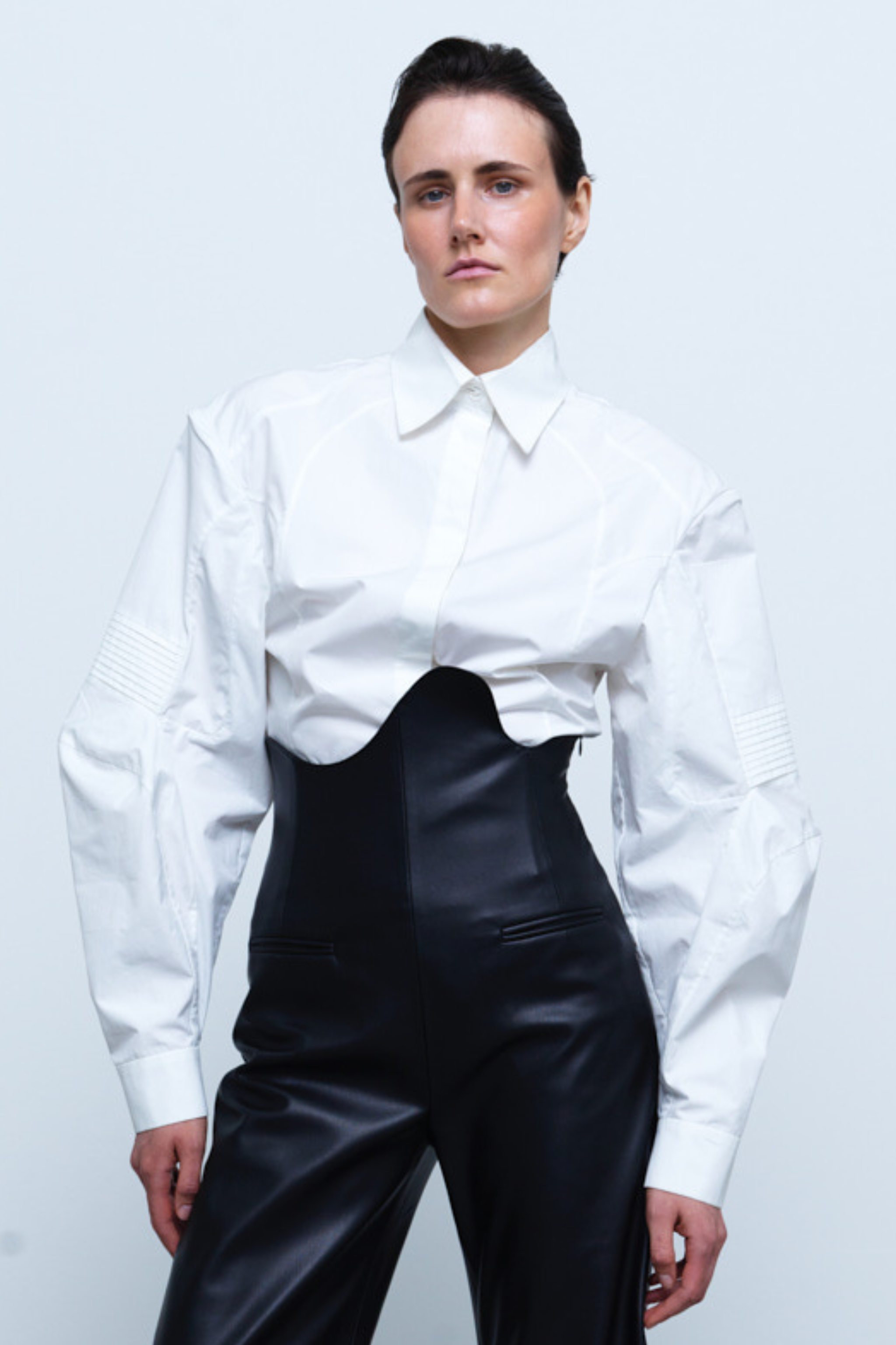 TOP#09 — Volume-Sleeve Cotton Shirt