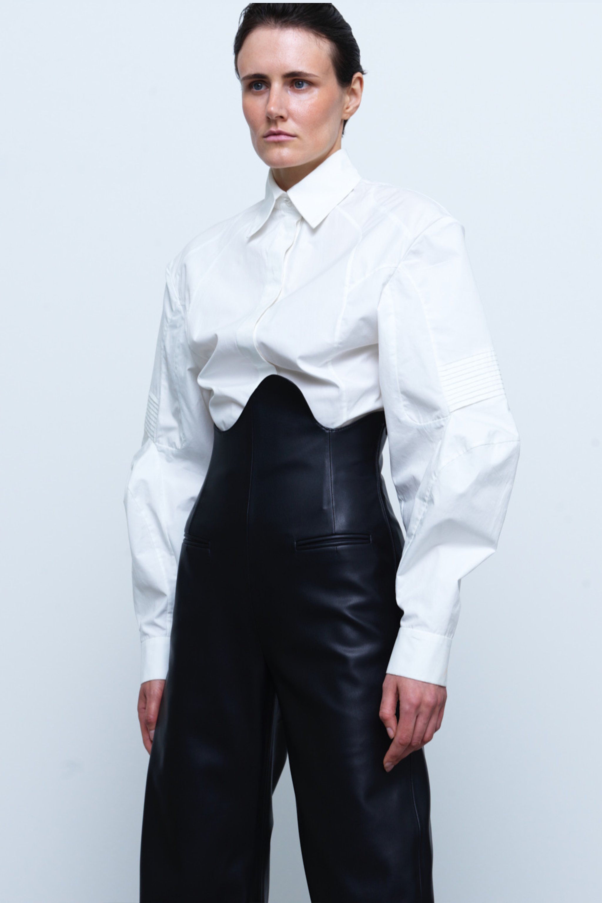 TOP#09 — Volume-Sleeve Cotton Shirt