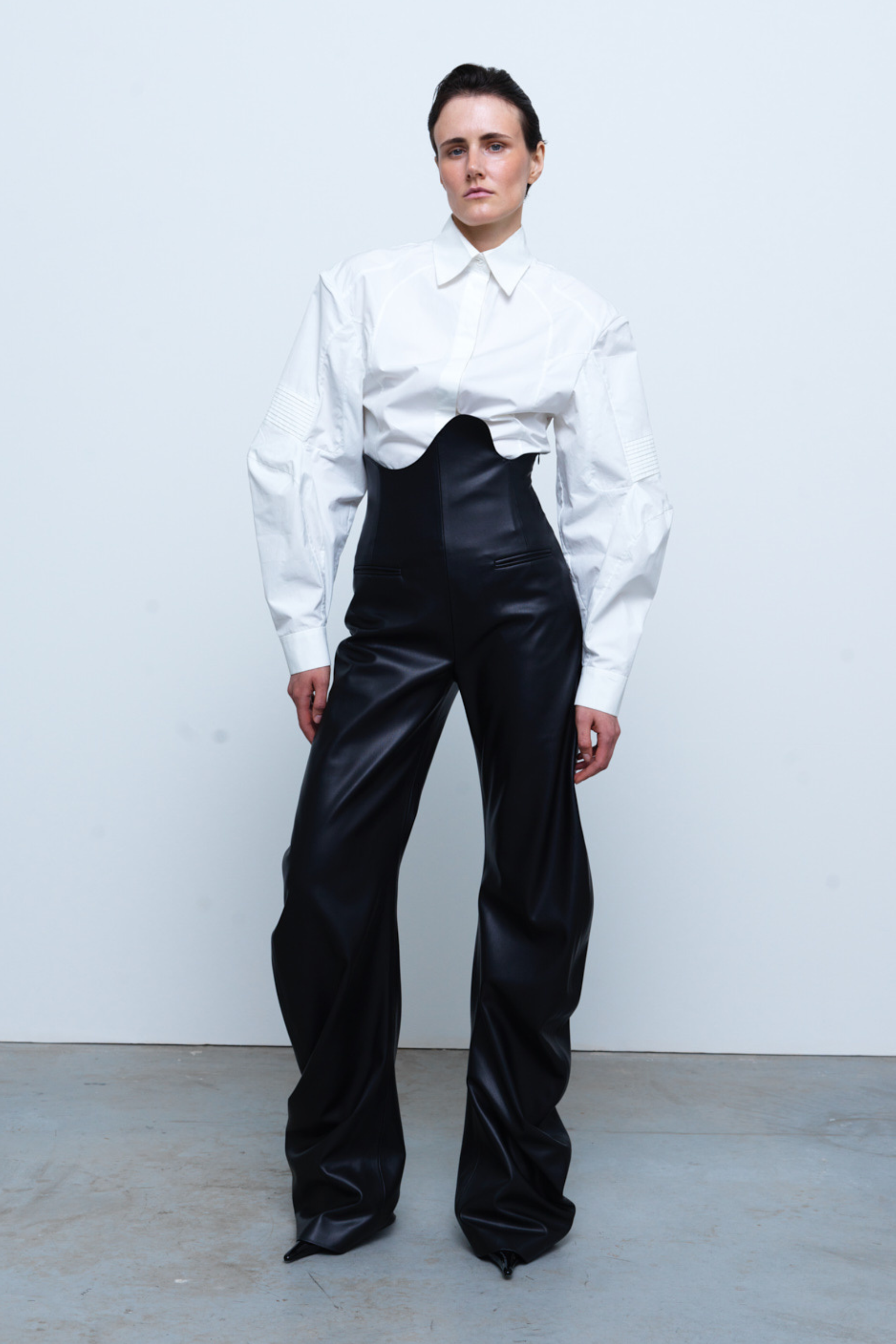 TOP#09 — Volume-Sleeve Cotton Shirt