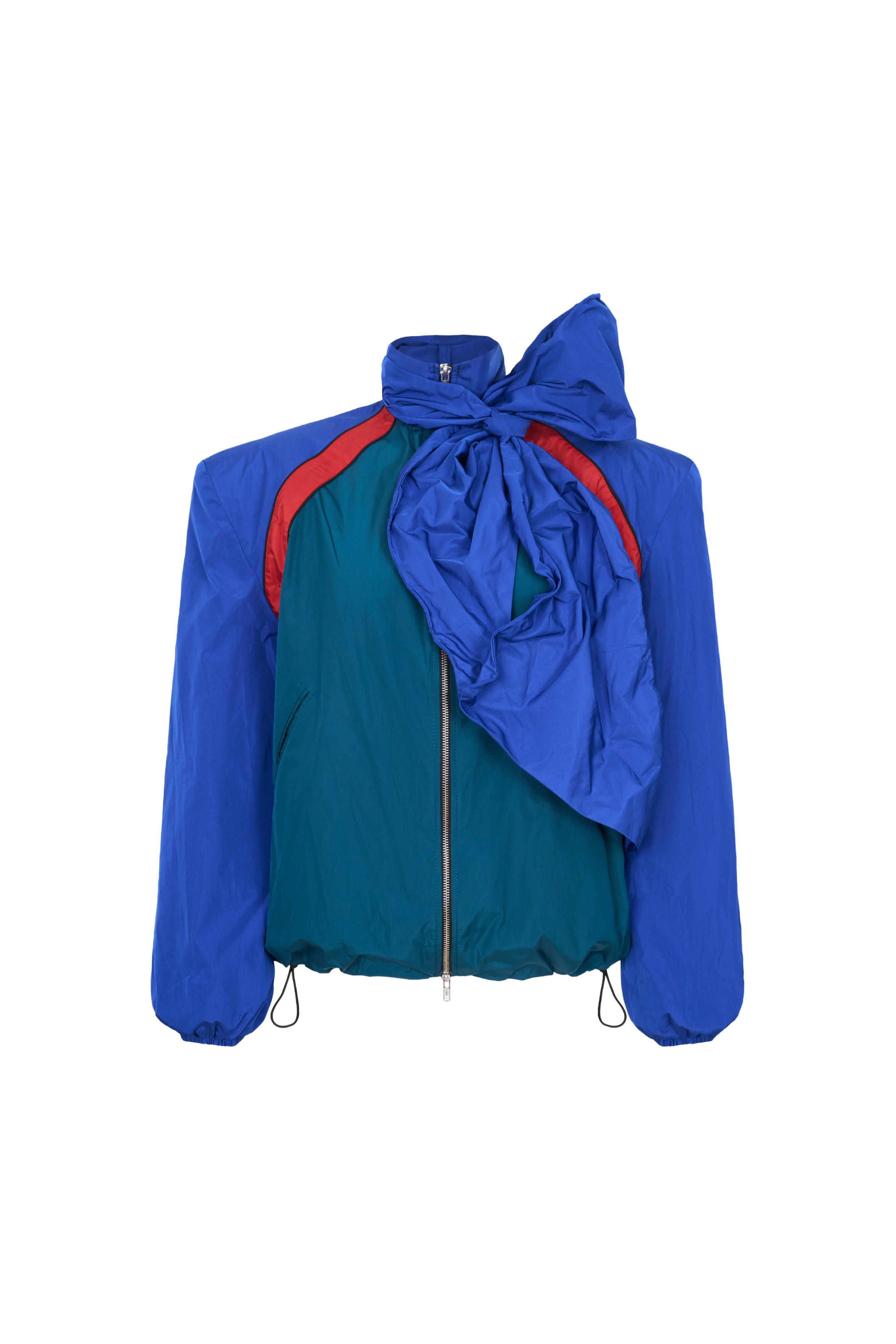 JACKET#12 — Padded Shoulder Jacket with Scarf