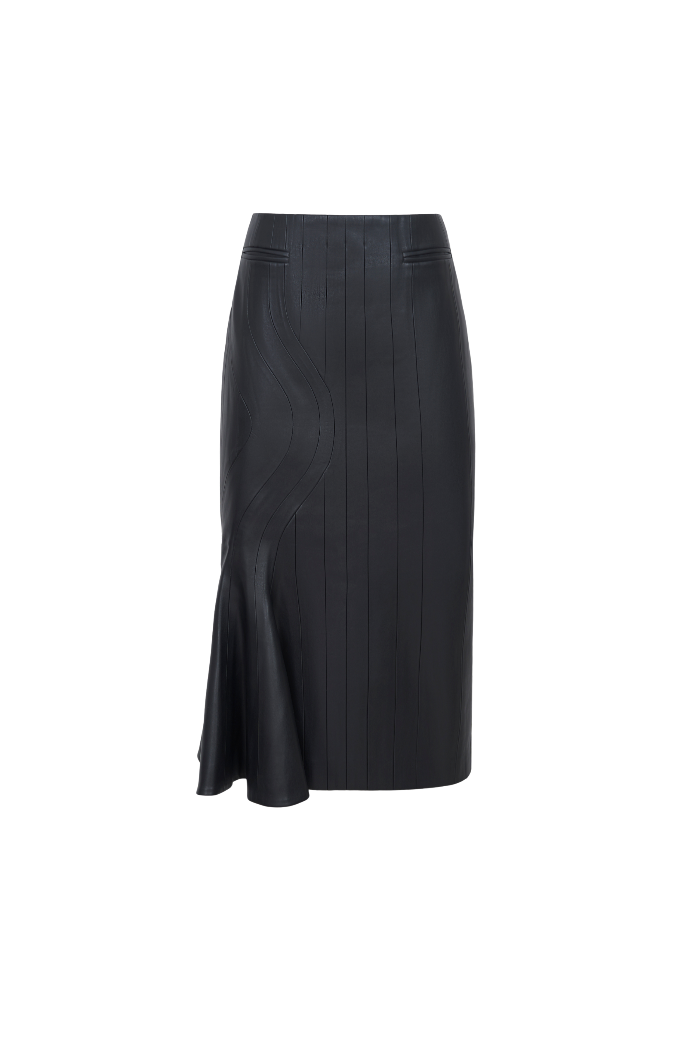 SKIRT#01 — Patchwork Faux Leather Midi Skirt
