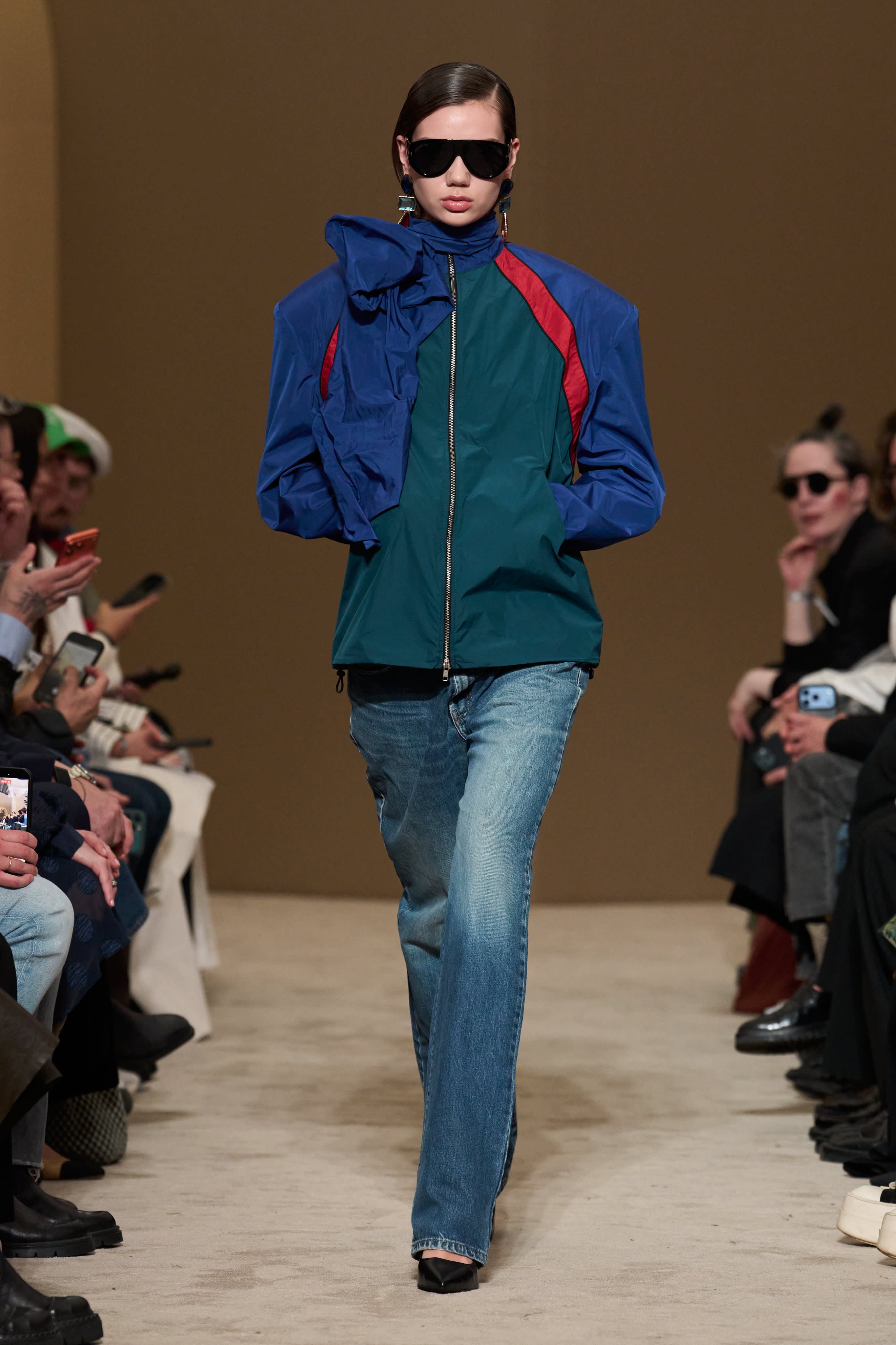 JACKET#12 — Padded Shoulder Jacket with Scarf