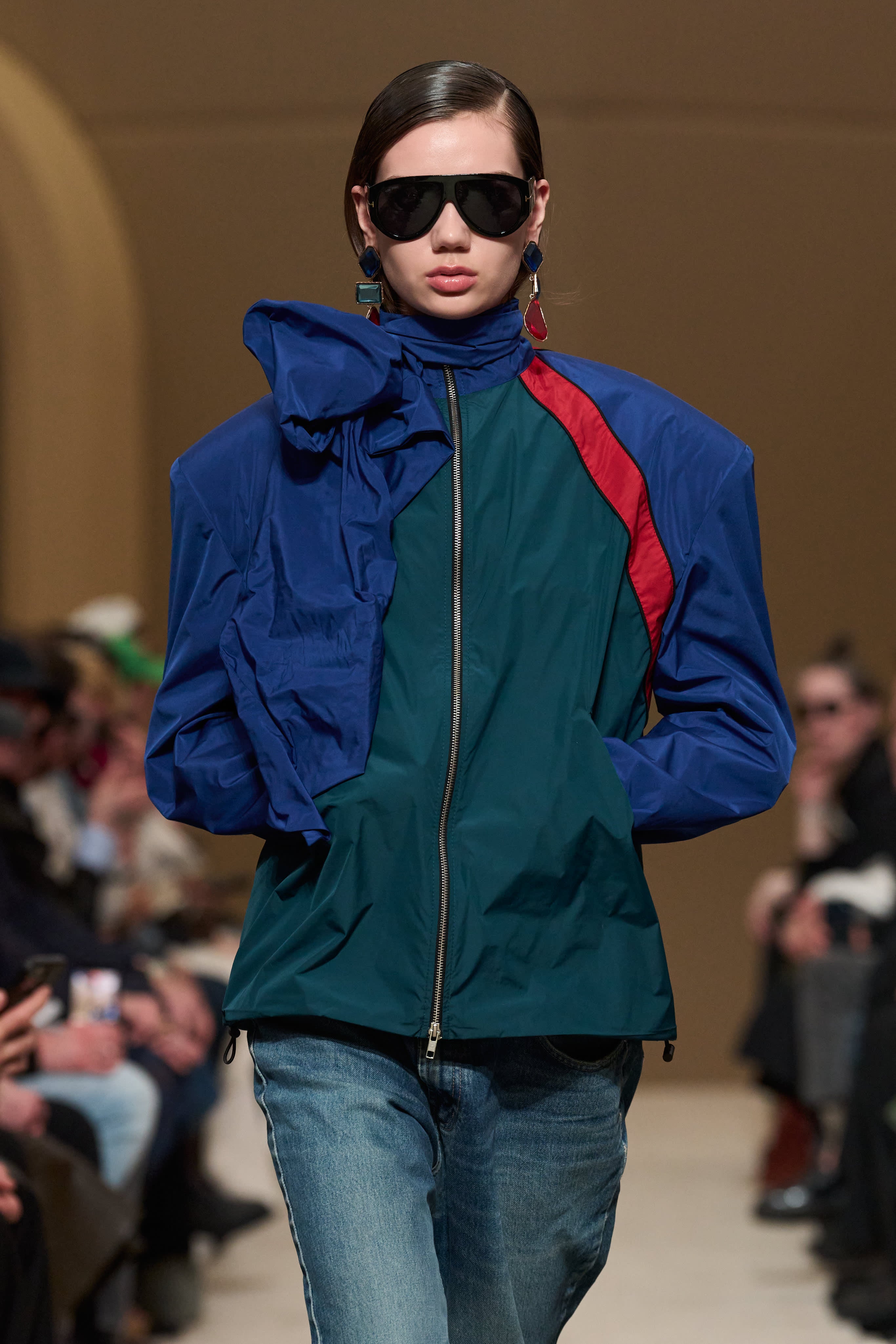 JACKET#12 — Padded Shoulder Jacket with Scarf