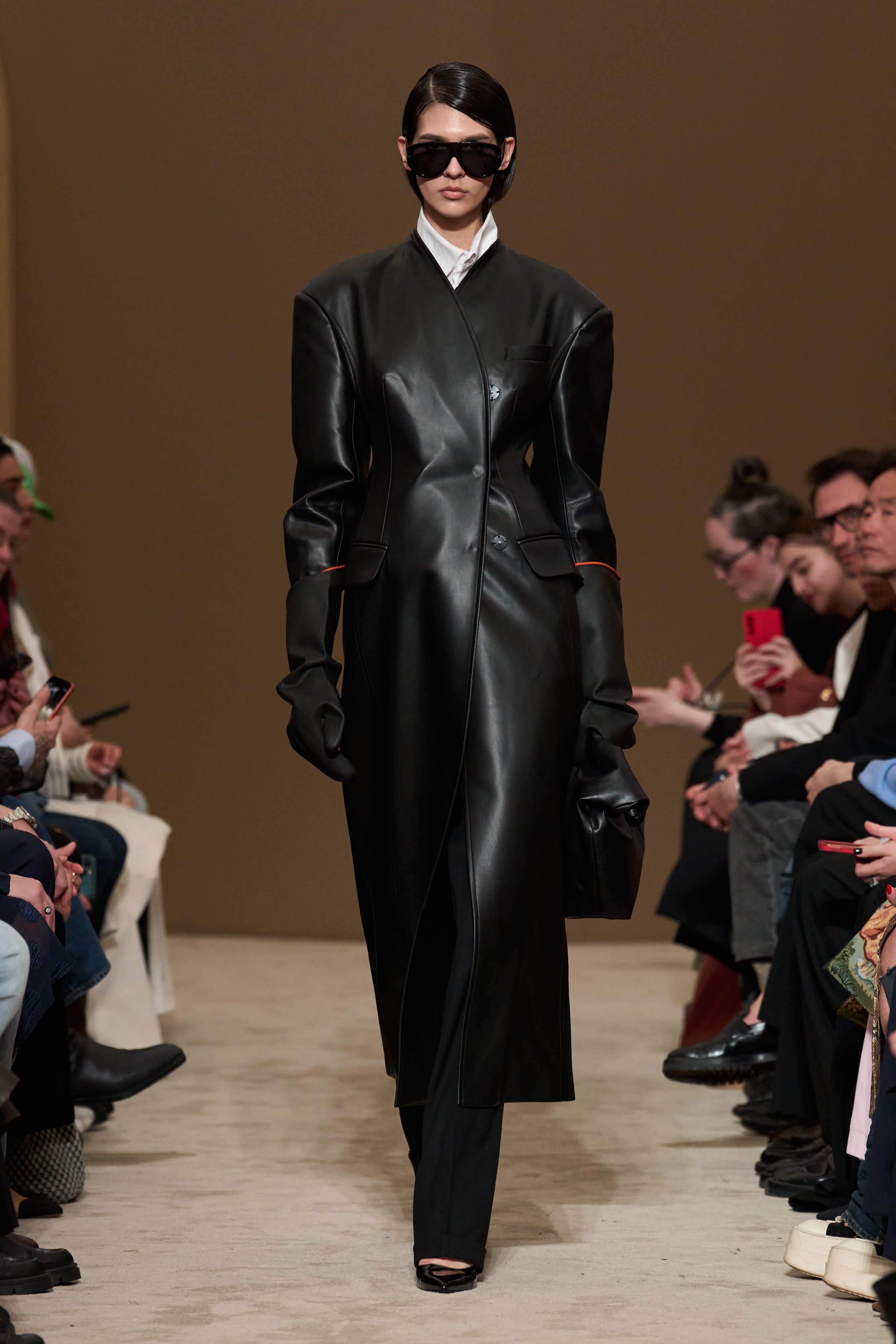 COAT#03 — Hourglass Faux Leather Coat