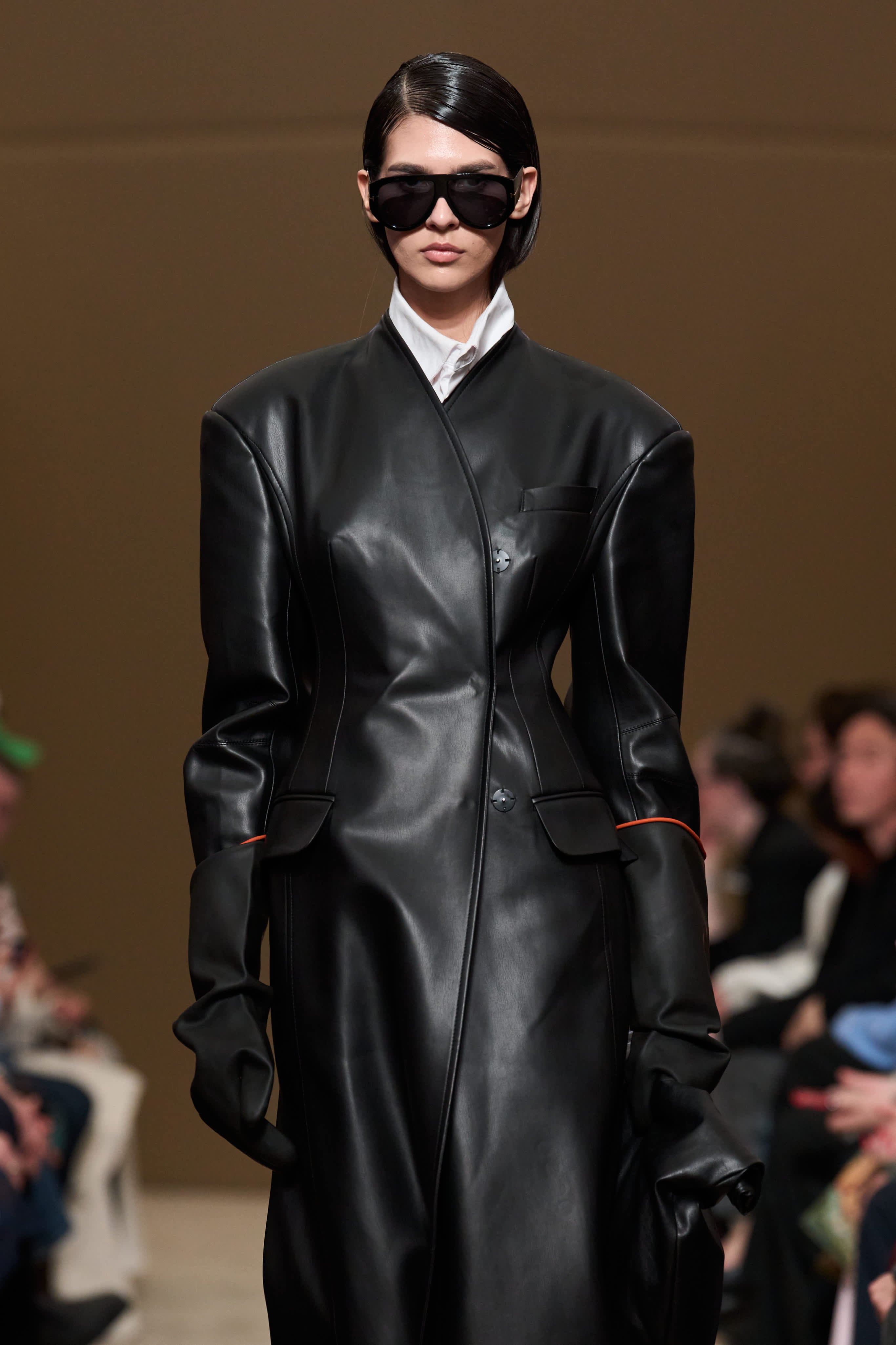 COAT#03 — Hourglass Faux Leather Coat