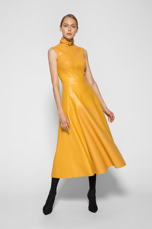 Yellow VENUS MIDI DRESS