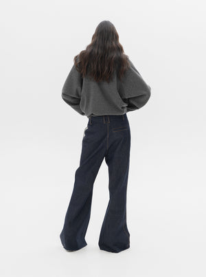 GREY-INSET JEANS