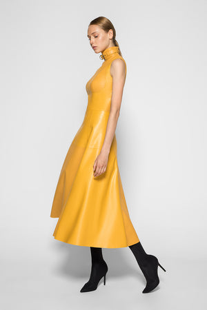 Yellow VENUS MIDI DRESS