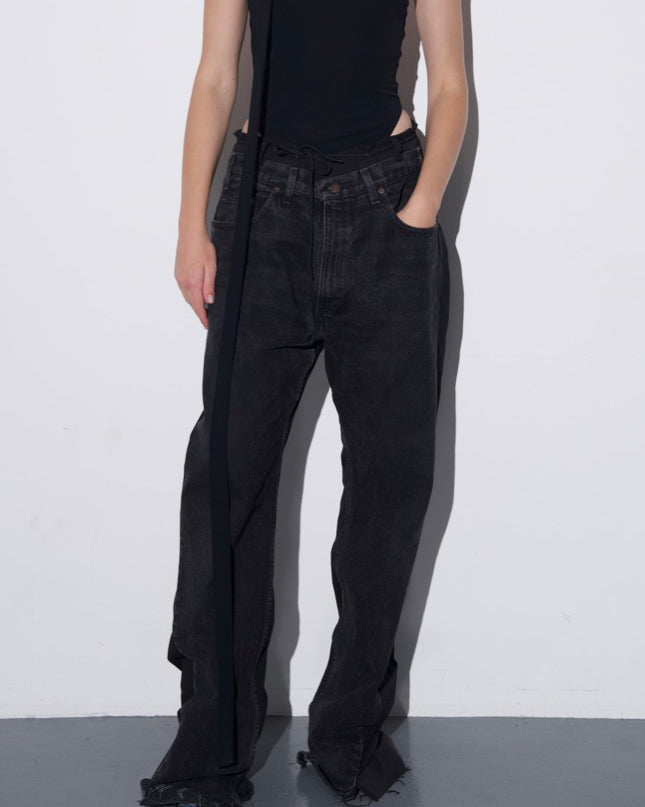 TROUSERS#07 in Black/Blue colors